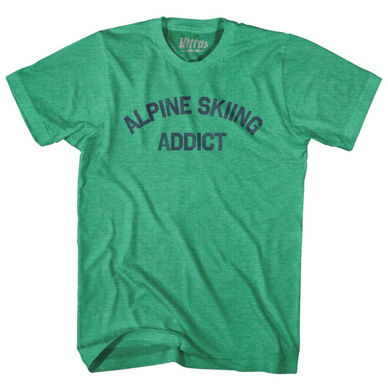 Alpine Skiing Addict Adult Tri-Blend T-shirt - Kelly
