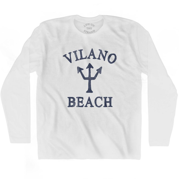 Florida Vilano Beach Trident Adult Cotton Long Sleeve T-Shirt by Ultras