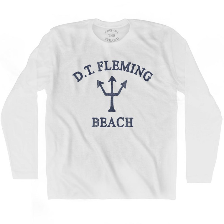 Hawaii Dt Fleming Beach Trident Adult Cotton Long Sleeve T-Shirt by Ultras