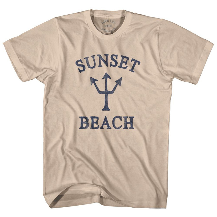 Hawaii Sunset Beach Trident Adult Cotton T-Shirt by Ultras