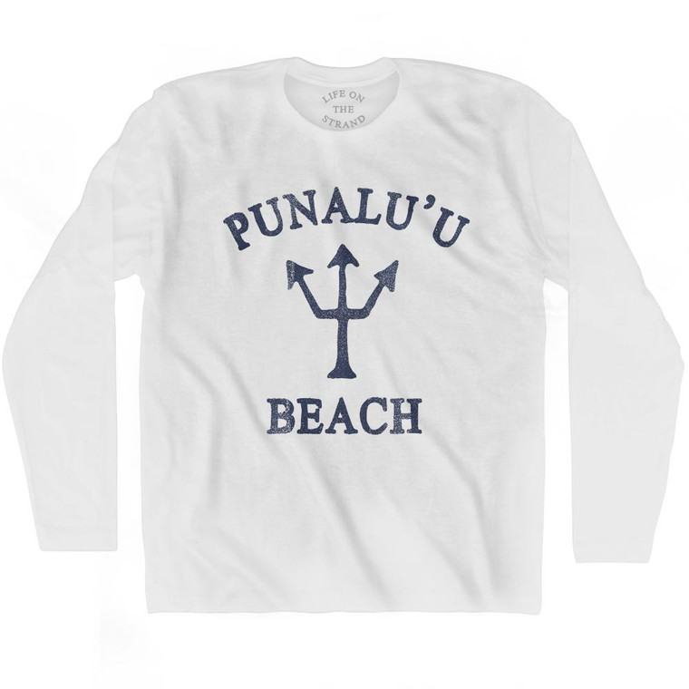 Hawaii Punaluu Beach Trident Adult Cotton Long Sleeve T-Shirt by Ultras