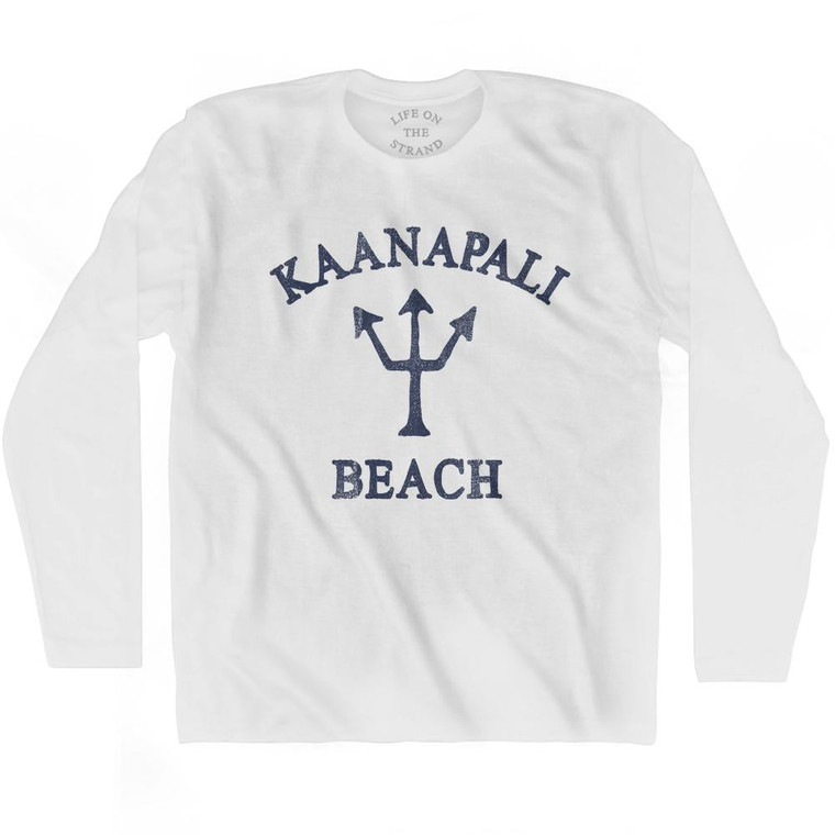Hawaii Kaanapali Beach Trident Adult Cotton Long Sleeve T-Shirt by Ultras