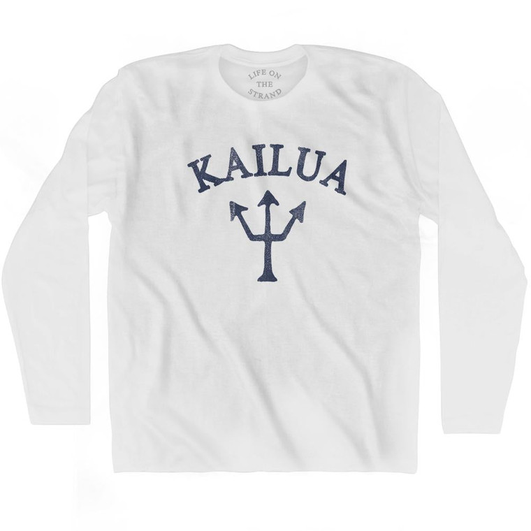 Hawaii Kailua Trident Adult Cotton Long Sleeve T-Shirt by Ultras