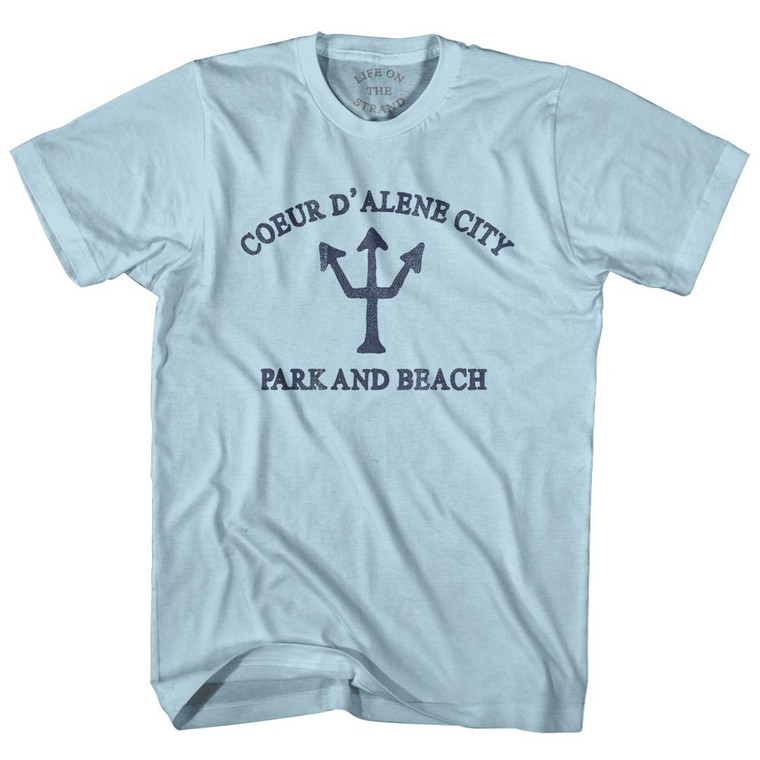 Idaho Coeur D Alene City Park And Beach Trident Adult Cotton T-Shirt by Ultras