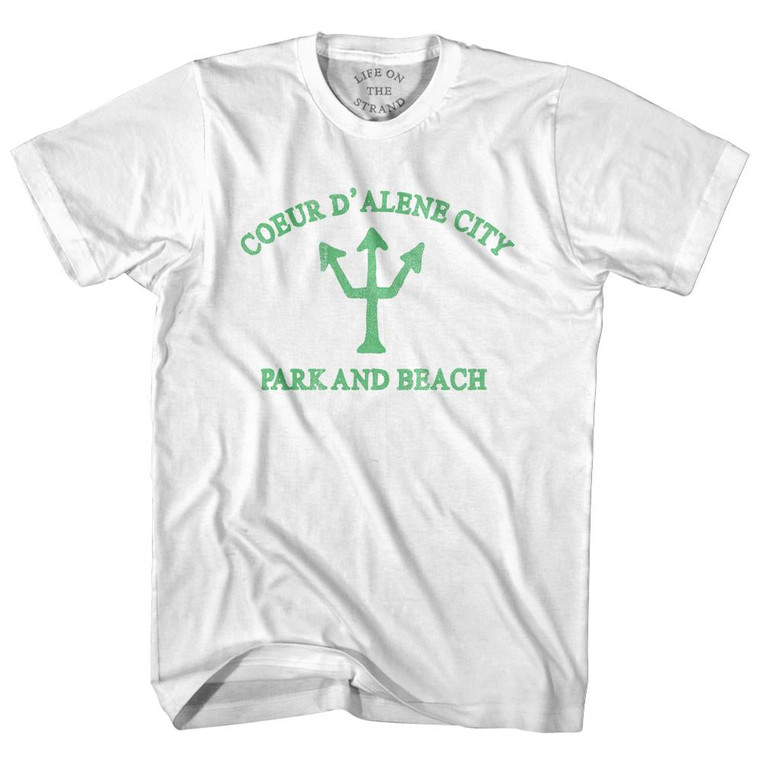 Idaho Coeur D Alene City Park And Beach Trident Adult Cotton T-Shirt by Ultras