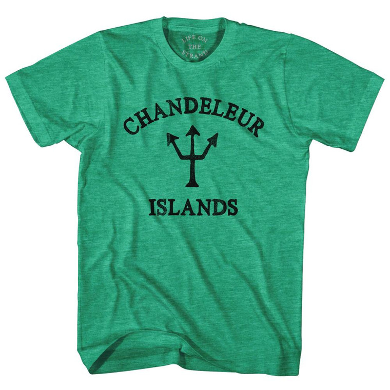 Indiana Chandeleur Islands Trident Adult Tri-Blend T-Shirt by Ultras