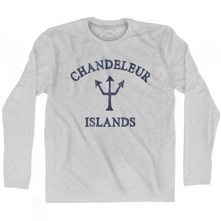 Indiana Chandeleur Islands Trident Adult Cotton Long Sleeve T-Shirt by Ultras