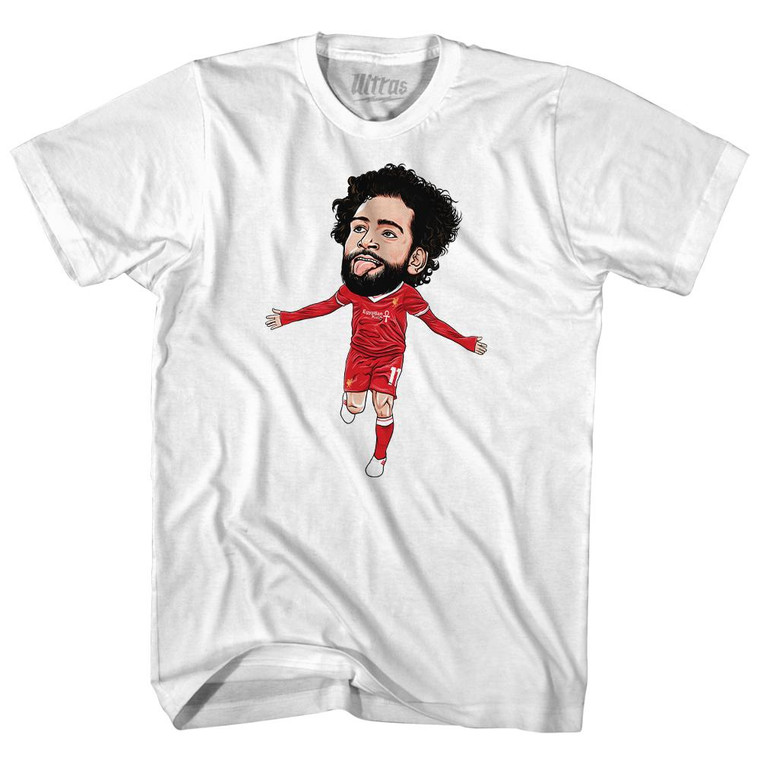 Mo Salah Liverpool Soccer Caricature Womens Cotton Junior Cut T-Shirt by Ultras