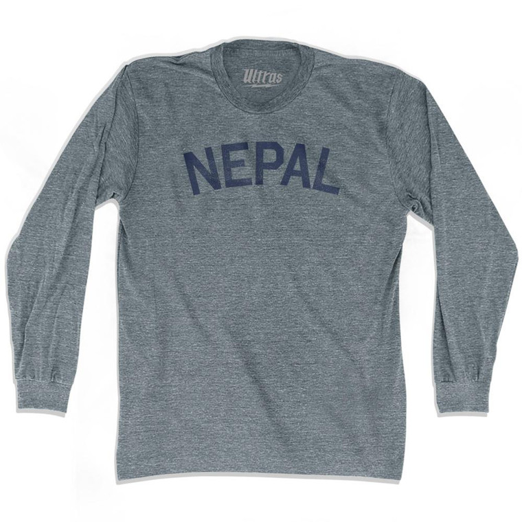 Nepal Adult Tri-Blend Long Sleeve T-Shirt by Ultras
