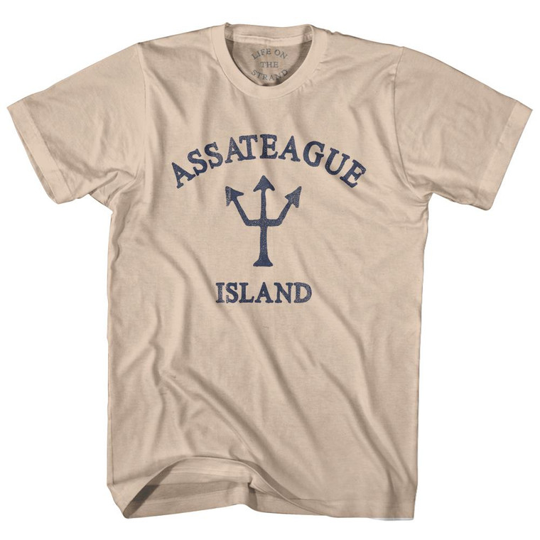 Maine Assateague Island Trident Adult Cotton T-Shirt by Life on the Strand