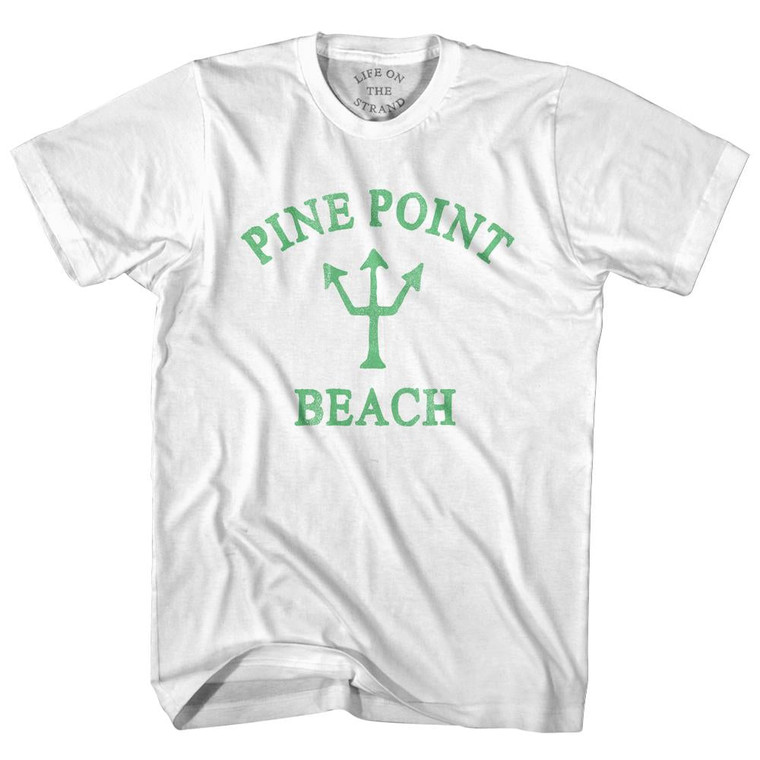 Maine Pine Point Beach Emerald Art Trident Womens Cotton Junior Cut T-Shirt by Life on the Strand