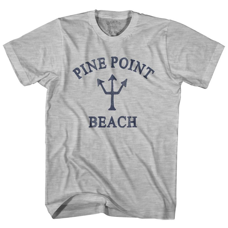 Maine Pine Point Beach Trident Adult Cotton T-Shirt by Life on the Strand