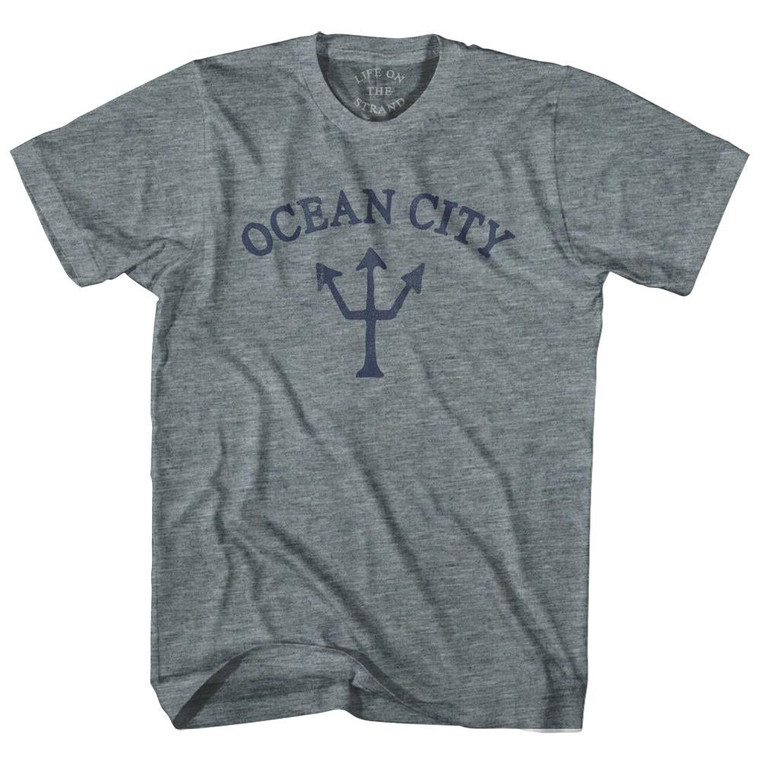 Maine Ocean City Trident Youth Tri-Blend T-Shirt by Life on the Strand