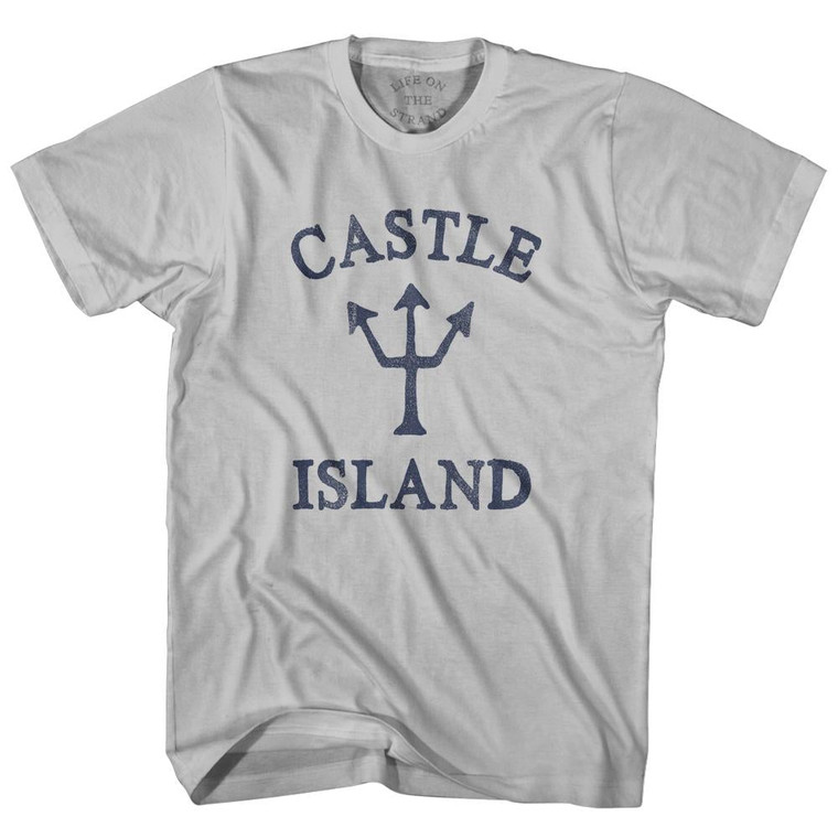Massachusetts Castle Island Trident Adult Cotton T-Shirt by Life on the Strand