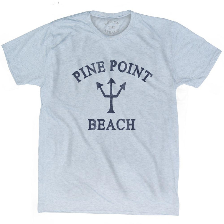 Maine Pine Point Beach Trident Adult Tri-Blend T-Shirt by Life on the Strand