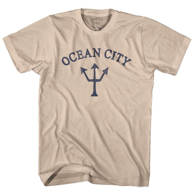 Maine Ocean City Trident Adult Cotton T-Shirt by Life on the Strand