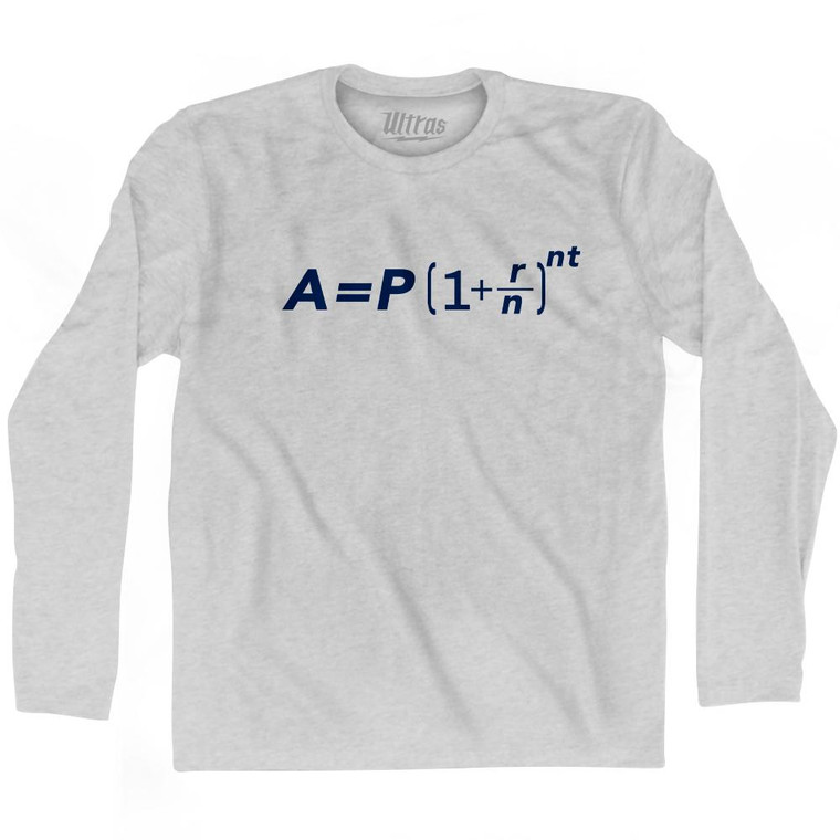 Compund Interest Investing Formula Adult Cotton Long Sleeve T-Shirt by Ultras