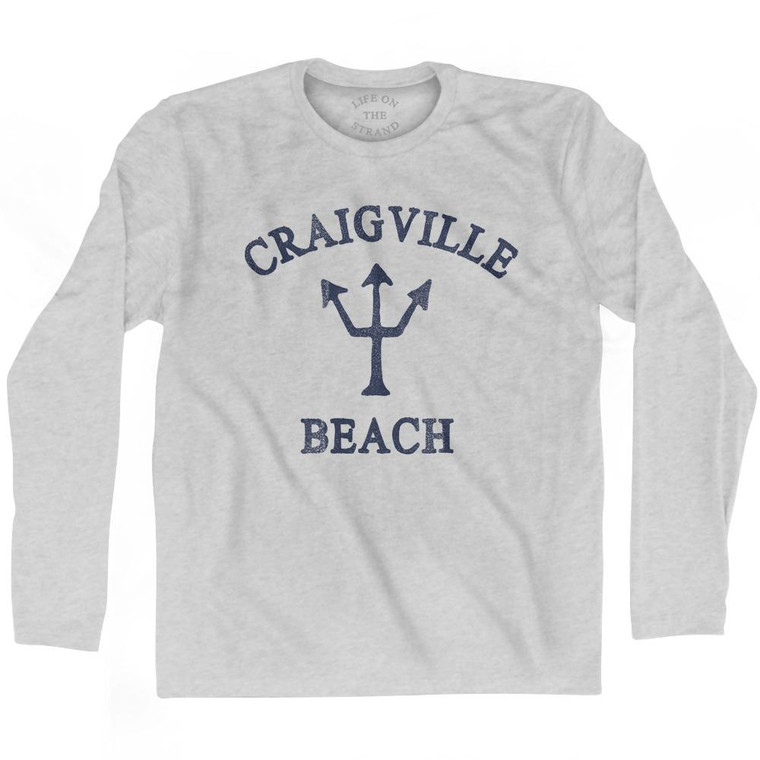 Massachusetts Craigville Beach Trident Adult Cotton Long Sleeve T-Shirt by Life on the Strand