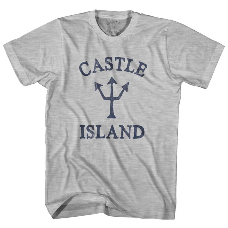 Massachusetts Castle Island Trident Adult Cotton T-Shirt by Life on the Strand
