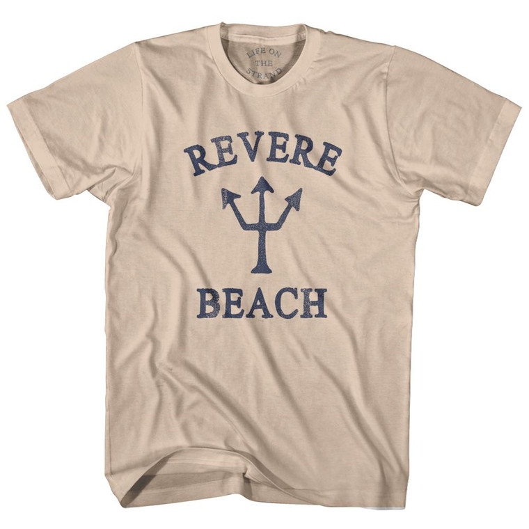 Massachusetts Revere Beach Trident Adult Cotton T-Shirt by Life on the Strand