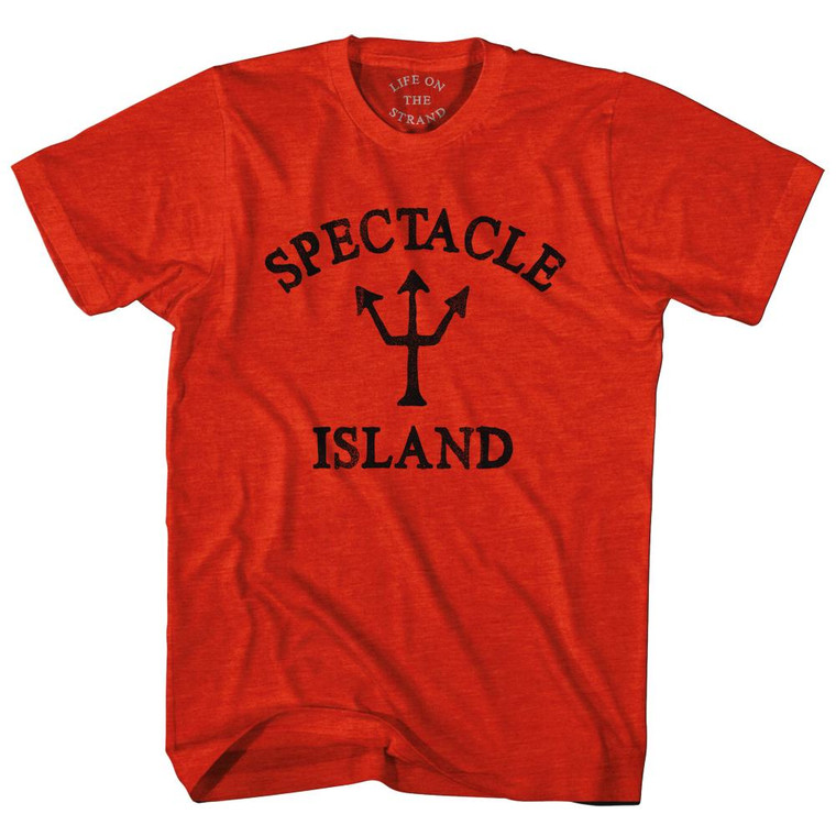 Massachusetts Spectacle Island Trident Adult Tri-Blend T-Shirt by Life on the Strand