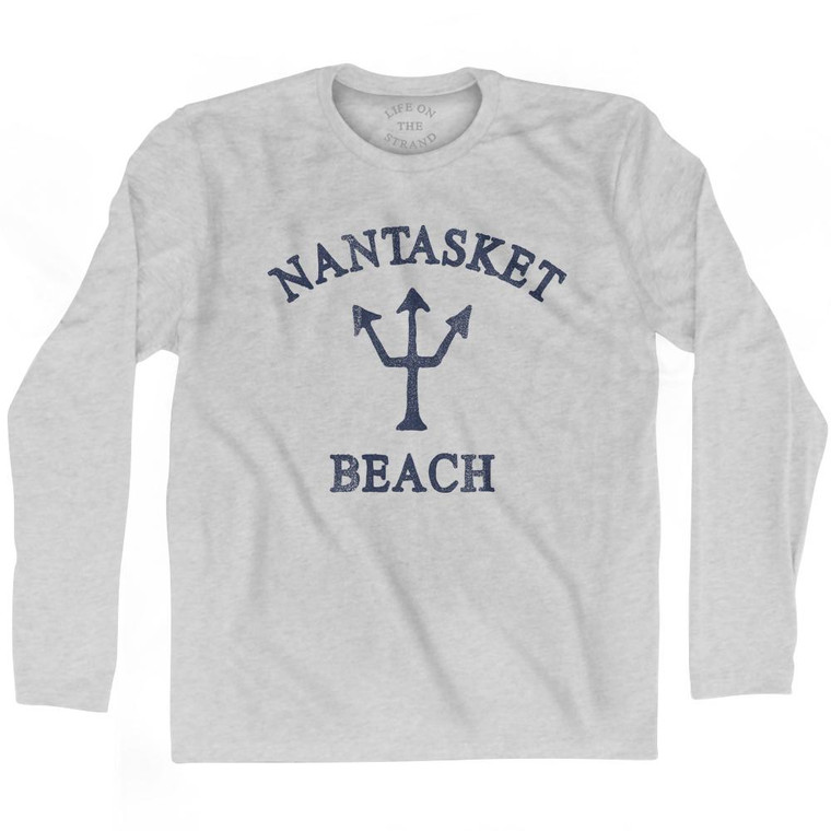 Massachusetts Nantasket Beach Trident Adult Cotton Long Sleeve T-Shirt by Life on the Strand
