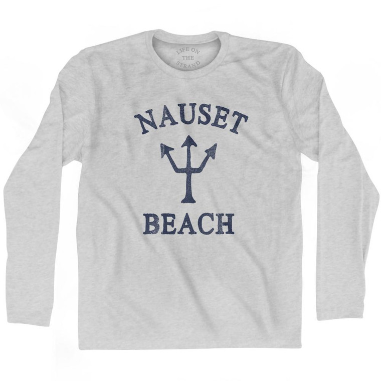 Massachusetts Nauset Beach Trident Adult Cotton Long Sleeve T-Shirt by Life on the Strand