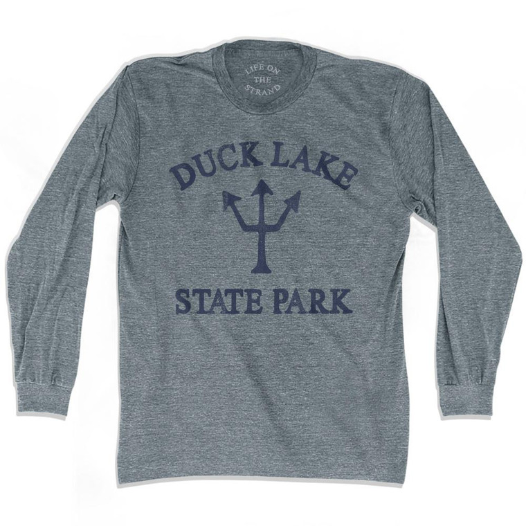 Michigan Duck Lake State Park Trident Adult Tri-Blend Long Sleeve T-Shirt by Life on the Strand