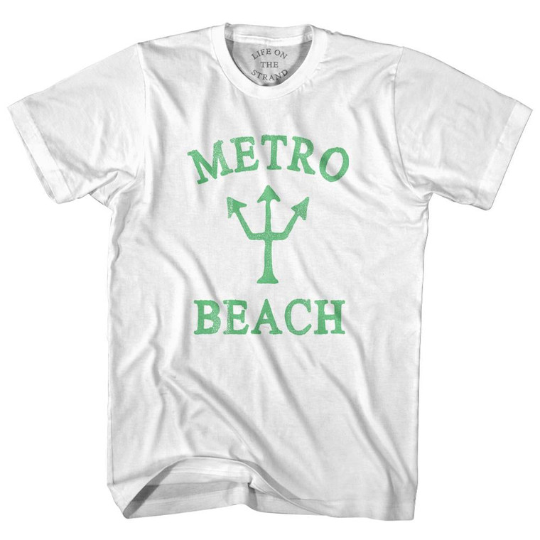 Michigan Metro Beach Emerald Art Trident Adult Cotton T-Shirt by Life on the Strand