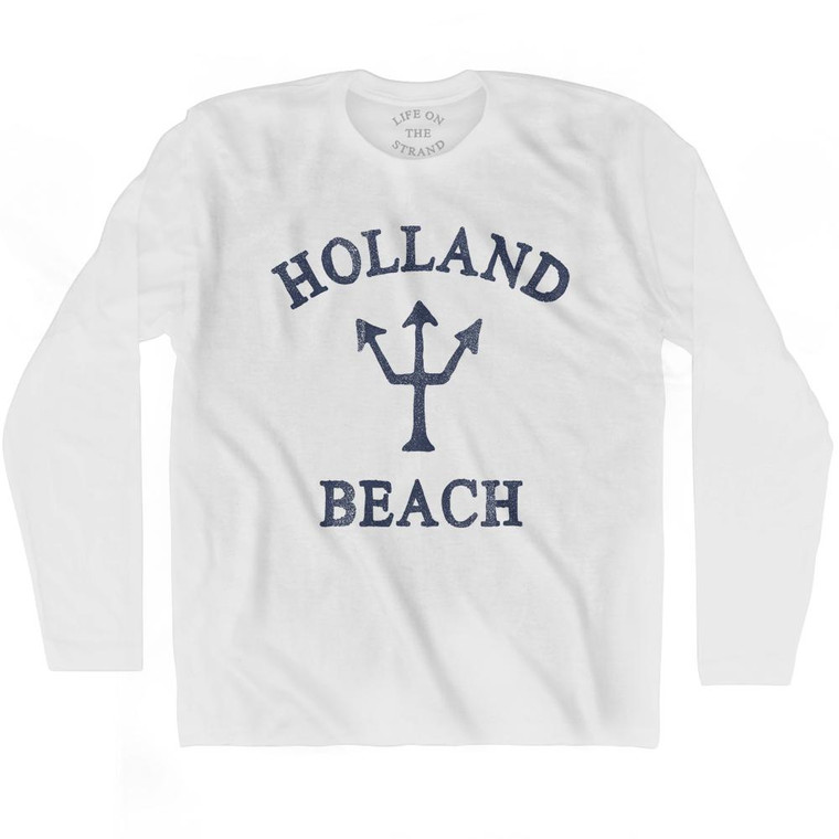 Michigan Holland Beach Trident Adult Cotton Long Sleeve T-Shirt by Life on the Strand