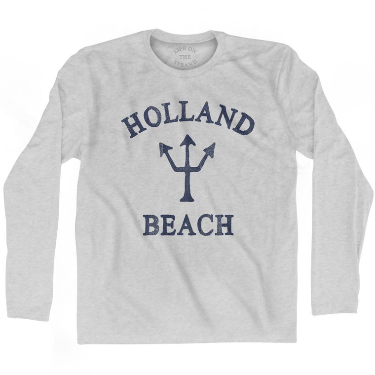 Michigan Holland Beach Trident Adult Cotton Long Sleeve T-Shirt by Life on the Strand