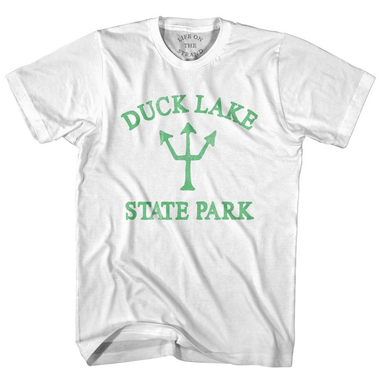 Michigan Duck Lake State Park Emerald Art Trident Womens Cotton Junior Cut T-Shirt by Life on the Strand