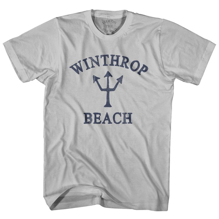 Massachusetts Winthrop Beach Trident Adult Cotton T-Shirt by Life on the Strand
