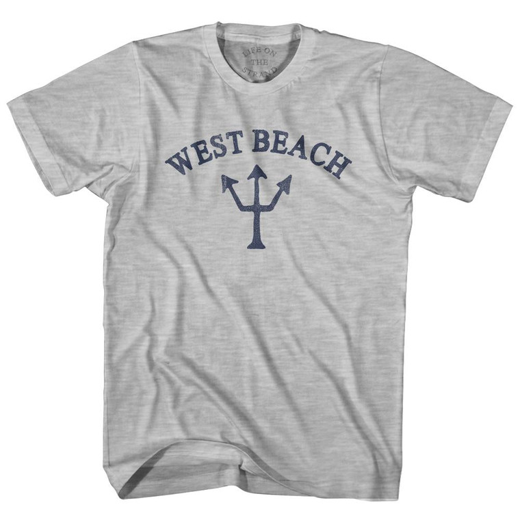 Massachusetts West Beach Trident Womens Cotton Junior Cut T-Shirt by Life on the Strand