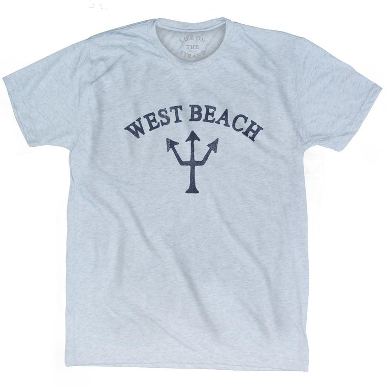 Massachusetts West Beach Trident Adult Tri-Blend T-Shirt by Life on the Strand