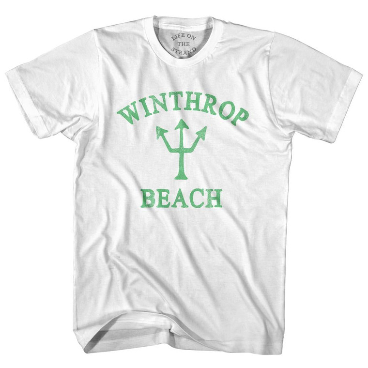 Massachusetts Winthrop Beach Emerald Art Trident Youth Cotton T-Shirt by Life on the Strand