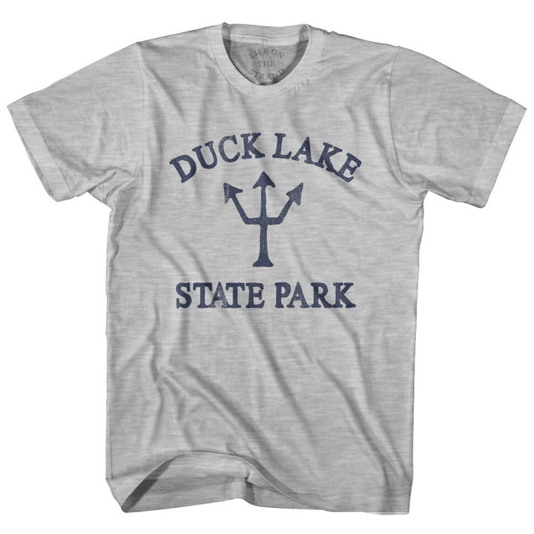 Minnesota Cedar Lake East Beach Trident Adult Cotton T-Shirt by Life on the Strand