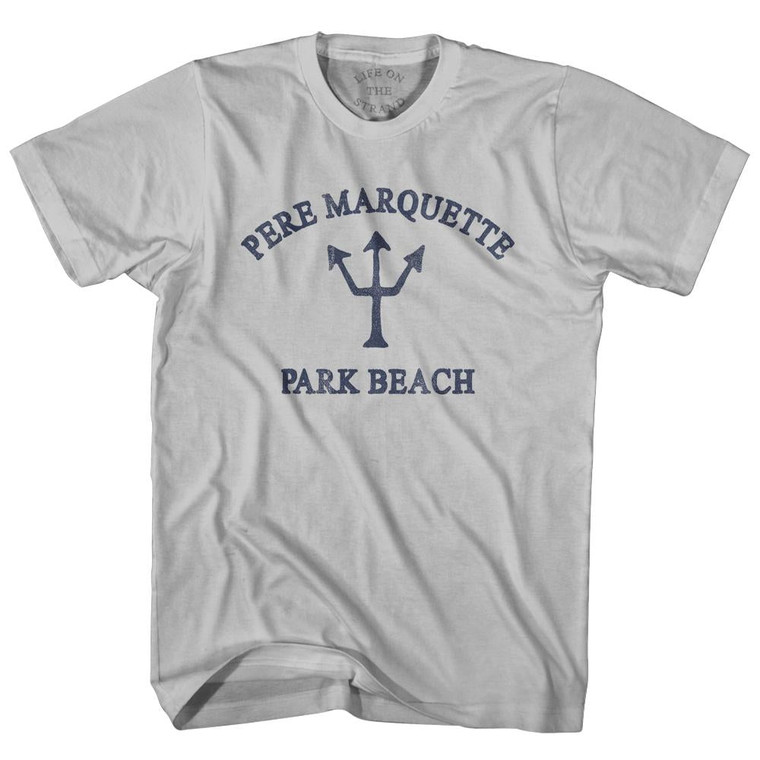 Michigan Pere Marquette Park Beach Trident Adult Cotton T-Shirt by Life on the Strand