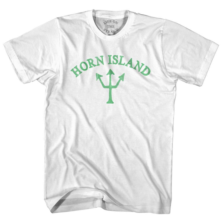Mississippi Horn Island Emerald Art Trident Womens Cotton Junior Cut T-Shirt by Life on the Strand
