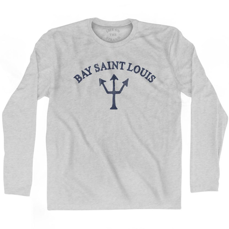 Mississippi Bay Saint Louis Trident Adult Cotton Long Sleeve T-Shirt by Life on the Strand