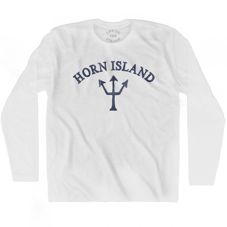 Mississippi Cat Island Trident Adult Cotton Long Sleeve T-Shirt by Life on the Strand