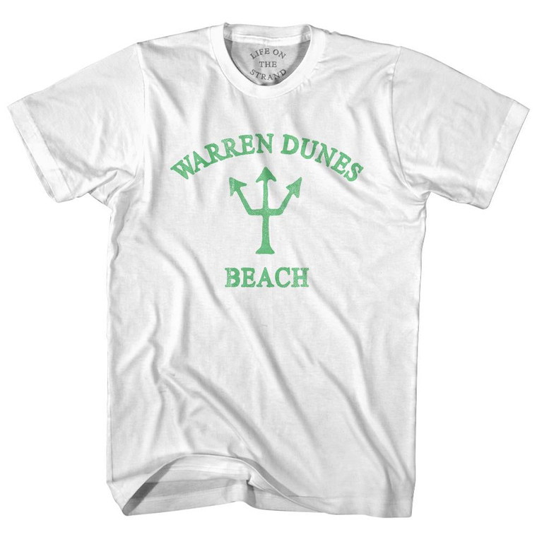Michigan Warren Dunes Beach Emerald Art Trident Adult Cotton T-Shirt by Life on the Strand