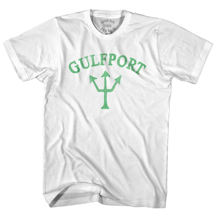 Mississippi Gulfport Emerald Art Trident Womens Cotton Junior Cut T-Shirt by Life on the Strand