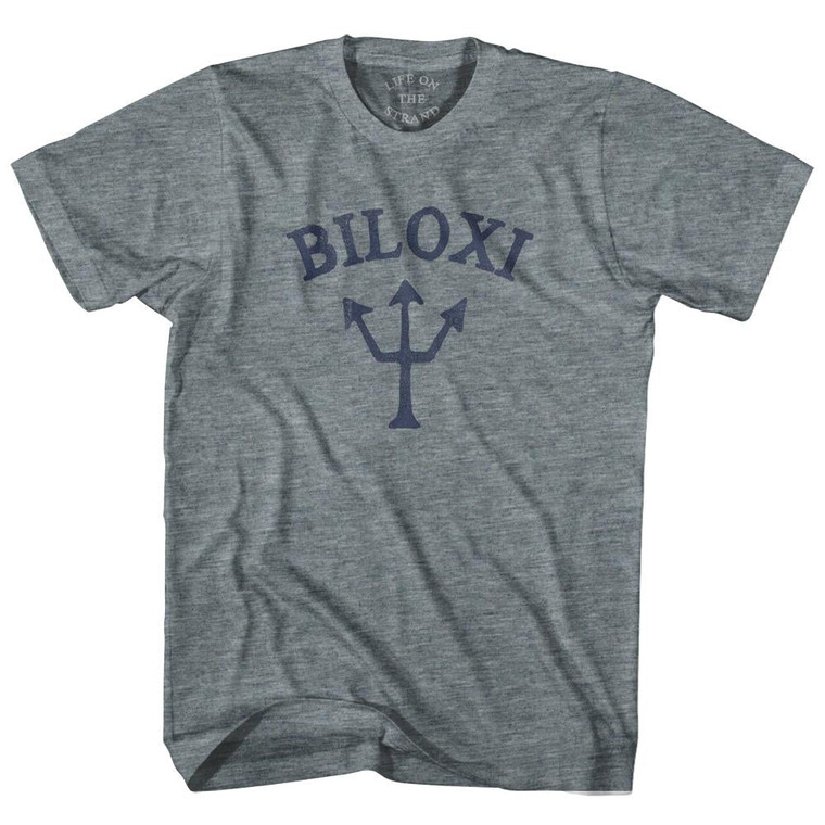 Mississippi Biloxi Trident Womens Tri-Blend Junior Cut T-Shirt by Life on the Strand