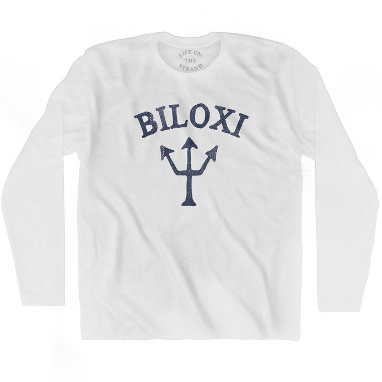 Mississippi Biloxi Trident Adult Cotton Long Sleeve T-Shirt by Life on the Strand