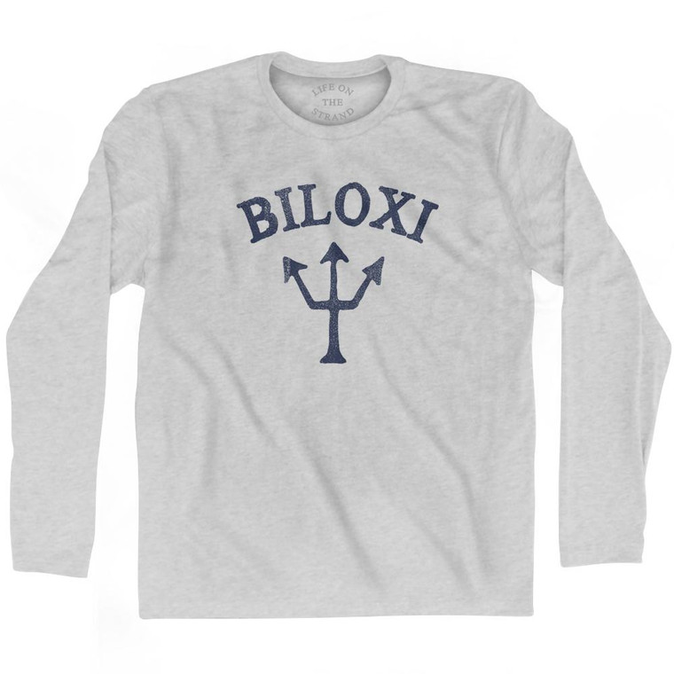 Mississippi Biloxi Trident Adult Cotton Long Sleeve T-Shirt by Life on the Strand