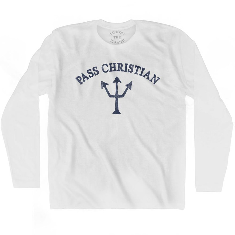 Mississippi Pass Christian Trident Adult Cotton Long Sleeve T-Shirt by Life on the Strand