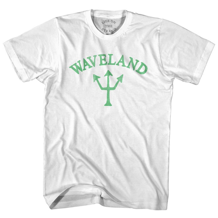 Mississippi Waveland Emerald Art Trident Adult Cotton T-Shirt by Life on the Strand