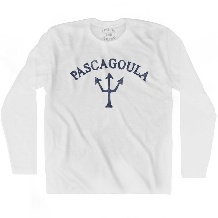 Mississippi Pascagoula Trident Adult Cotton Long Sleeve T-Shirt by Life on the Strand