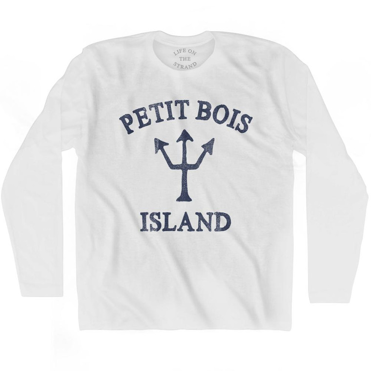 Mississippi Petit Bois Island Trident Adult Cotton Long Sleeve T-Shirt by Life on the Strand